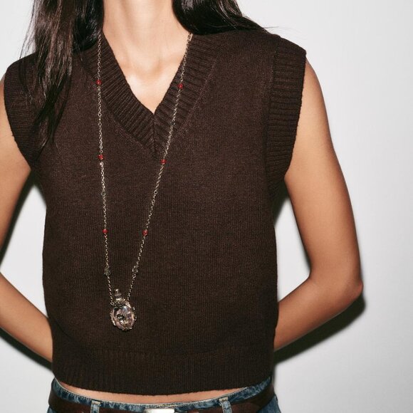 Basic Knit Sweater Vest - Picture 1 of 6